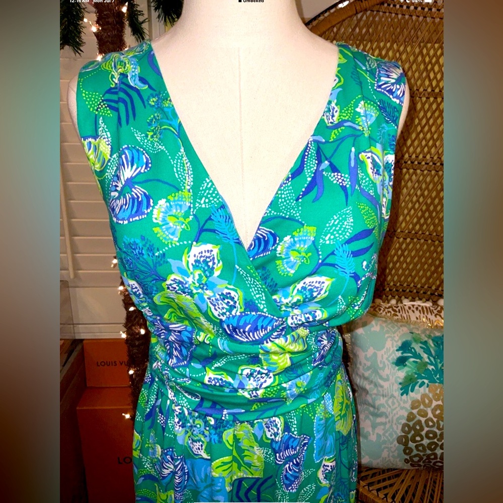 Lilly Pulitzer NWT Moana Maxi Dress In A Flutter Size L - Picture 5 of 9